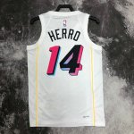 Maillot de Basket #14 Herro Miami Heat 22-23 city Blanc Imprimé